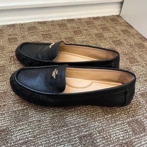 COACH Marley Leather Logo Slip-On Drivers - Black, Women's 9.5